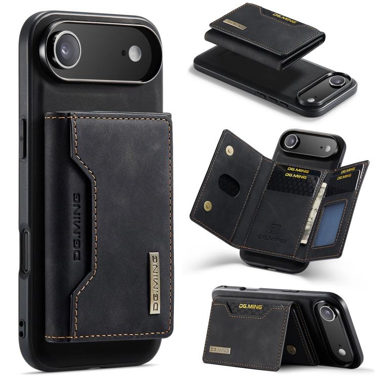 For iPhone Air DG.MING M2 Series 3-Fold Card Bag Wallet Leather Phone Case(Black)