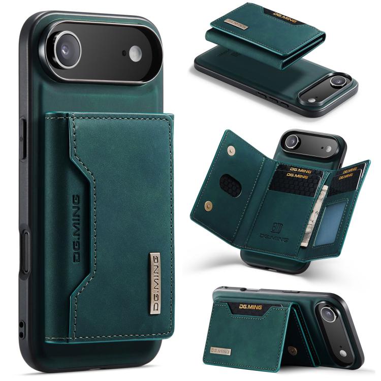 For iPhone Air DG.MING M2 Series 3-Fold Card Bag Wallet Leather Phone Case(Green)