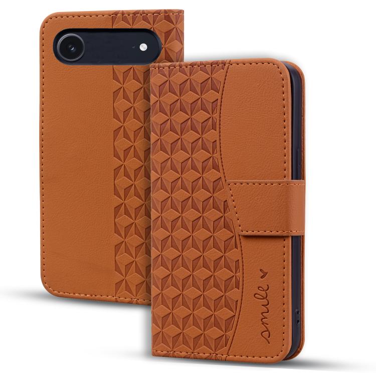 For iPhone Air Diamond Buckle Leather Phone Case with Lanyard(Brown)