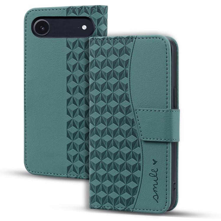 For iPhone Air Diamond Buckle Leather Phone Case with Lanyard(Green)