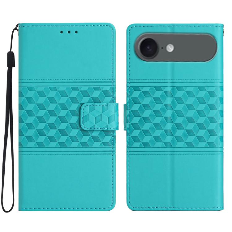 For iPhone Air Diamond Embossed Skin Feel Leather Phone Case(Blue)