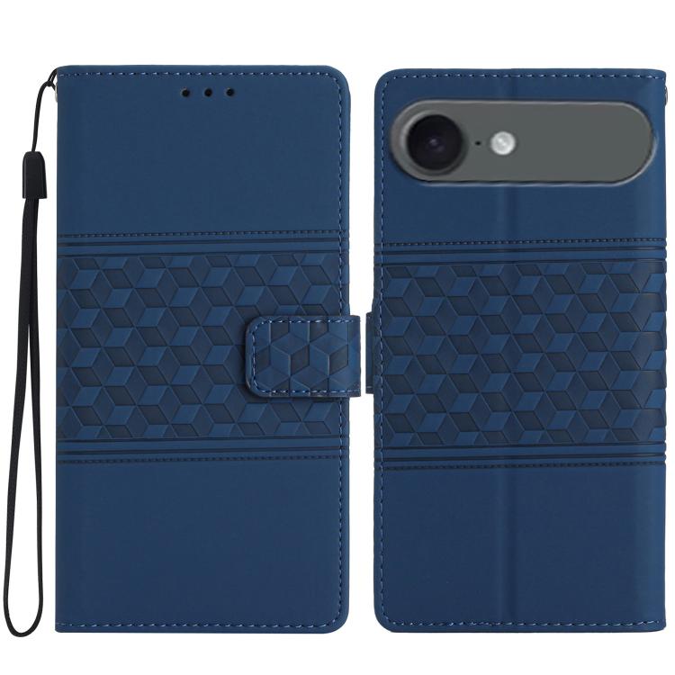 For iPhone Air Diamond Embossed Skin Feel Leather Phone Case(Dark Blue)