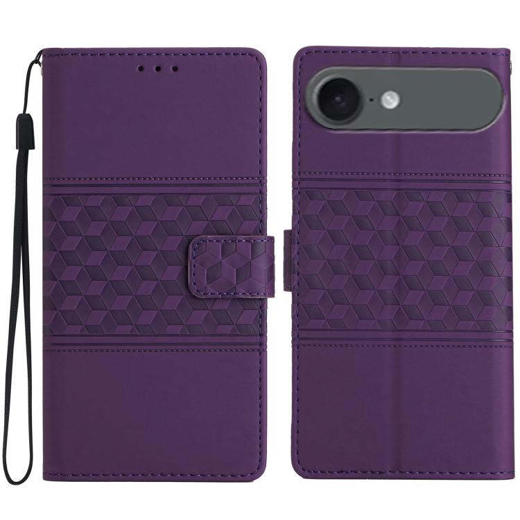 For iPhone Air Diamond Embossed Skin Feel Leather Phone Case(Purple)