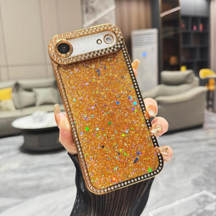 For iPhone Air Diamond Glitter Sequins TPU Phone Case(Gold)