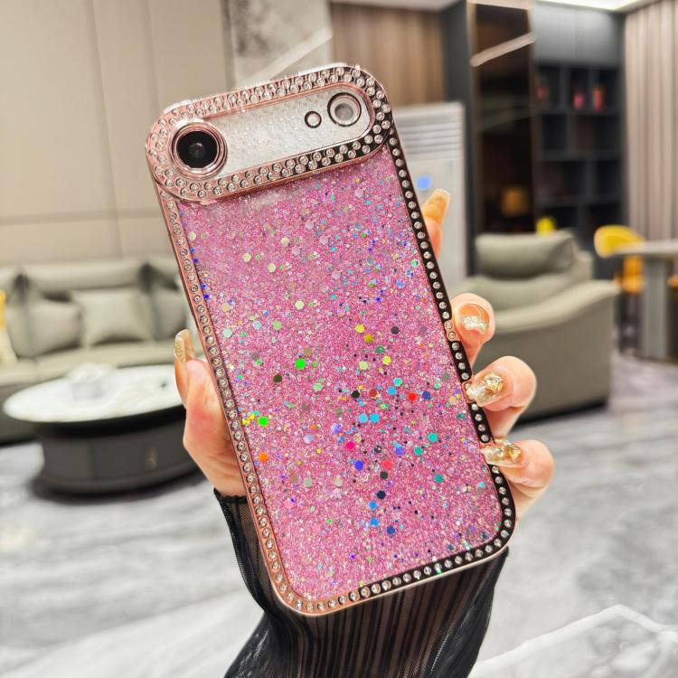 For iPhone Air Diamond Glitter Sequins TPU Phone Case(Pink)