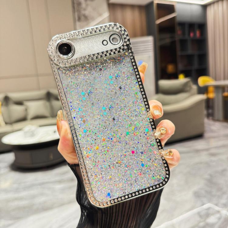 For iPhone Air Diamond Glitter Sequins TPU Phone Case(Silver)