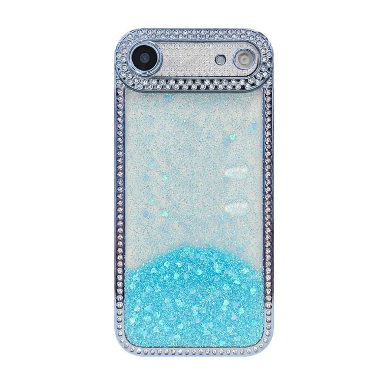 For iPhone Air Diamond Gradient Glitter Sequins Plated Phone Case(Blue)