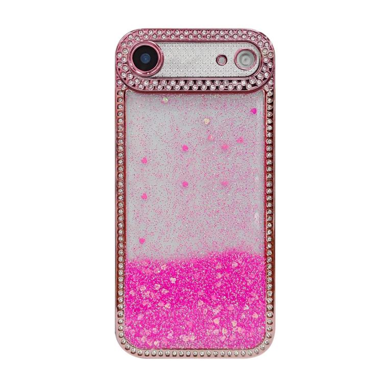 For iPhone Air Diamond Gradient Glitter Sequins Plated Phone Case(Burgundy)