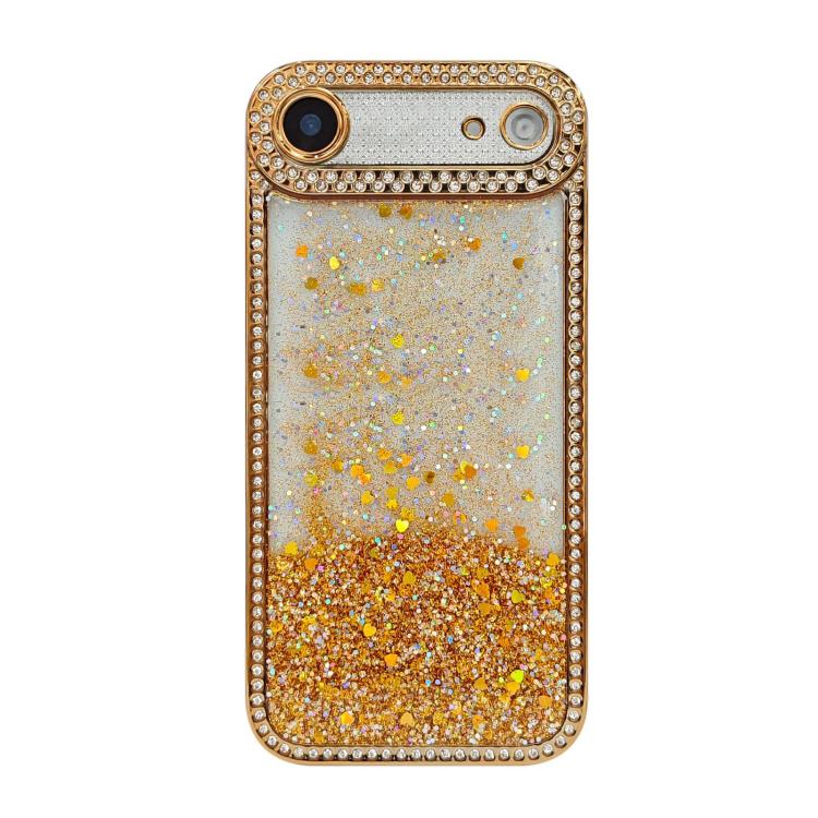 For iPhone Air Diamond Gradient Glitter Sequins Plated Phone Case(Gold)