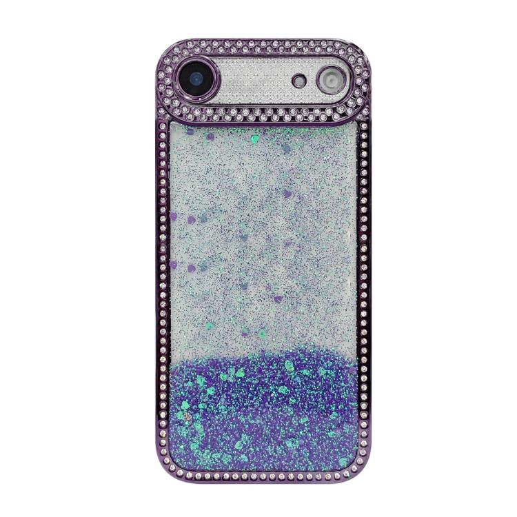 For iPhone Air Diamond Gradient Glitter Sequins Plated Phone Case(Purple)