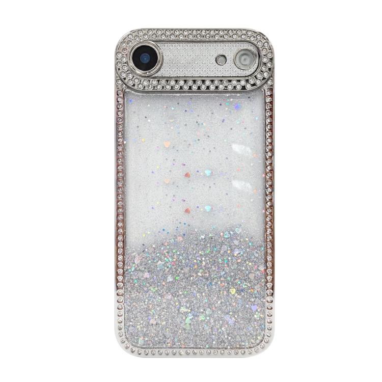For iPhone Air Diamond Gradient Glitter Sequins Plated Phone Case(Silver)