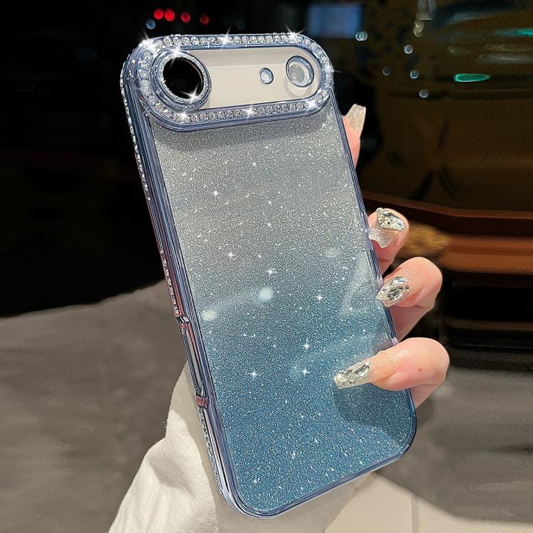 For iPhone Air Diamond Gradient Glitter TPU Phone Case(Gradient Blue)