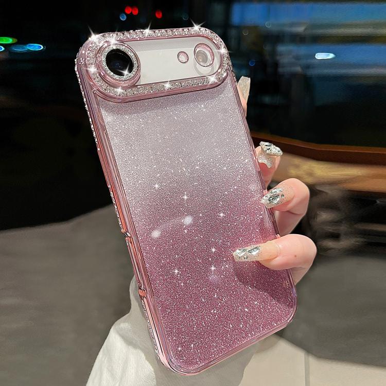For iPhone Air Diamond Gradient Glitter TPU Phone Case(Gradient Pink)