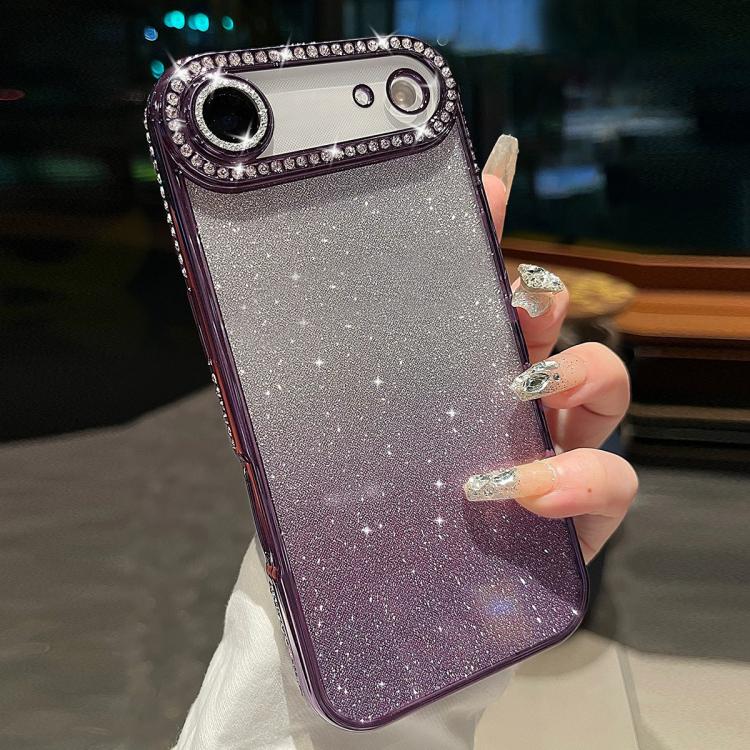 For iPhone Air Diamond Gradient Glitter TPU Phone Case(Gradient Purple)
