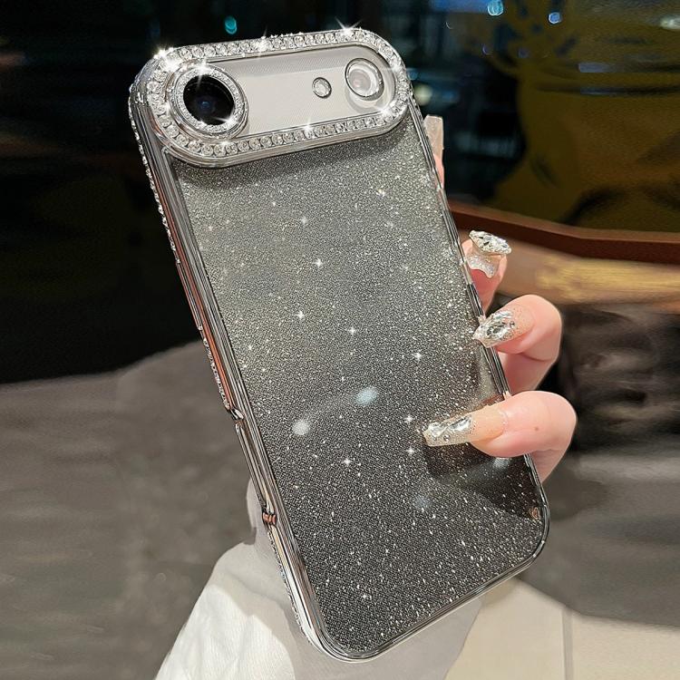 For iPhone Air Diamond Gradient Glitter TPU Phone Case(Gradient Silver)