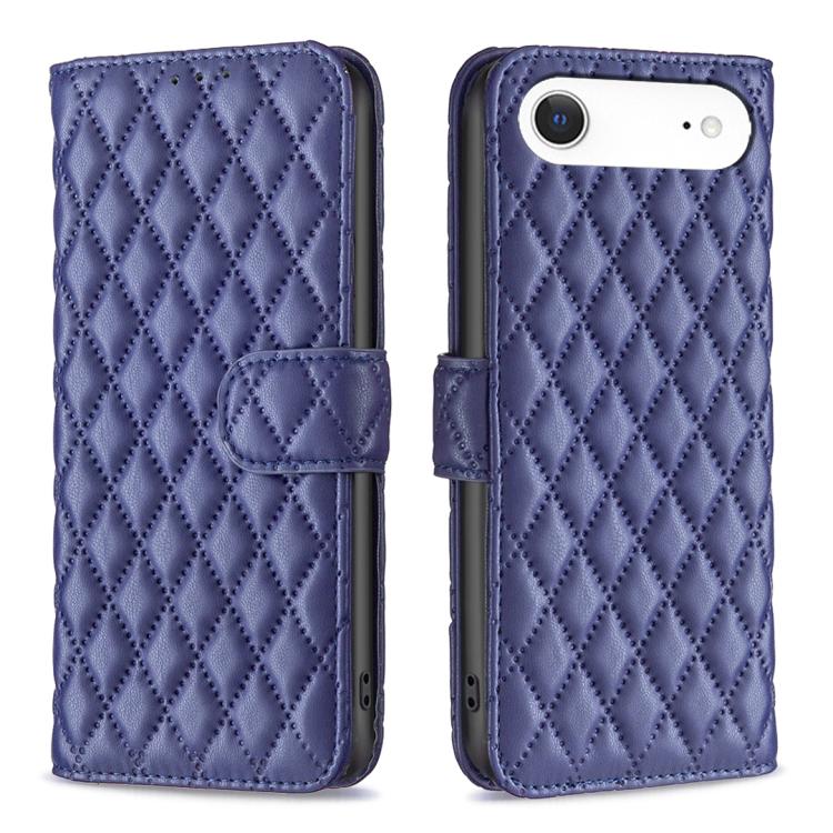 For iPhone Air Diamond Lattice Wallet Flip Leather Phone Case(Blue)