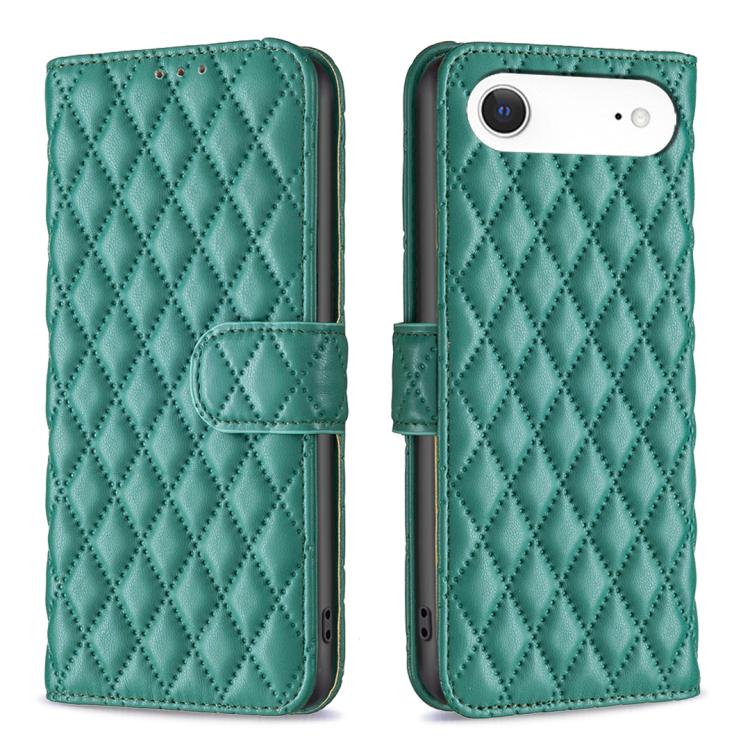 For iPhone Air Diamond Lattice Wallet Flip Leather Phone Case(Green)