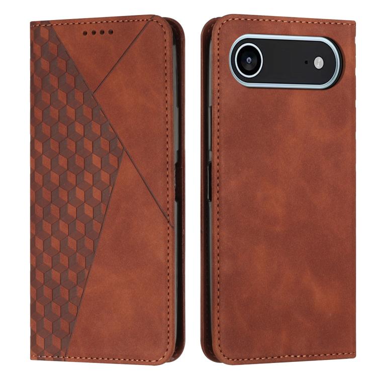 For iPhone Air Diamond Splicing Skin Feel Magnetic Leather Phone Case(Brown)