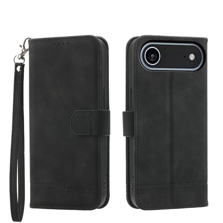 For iPhone Air Dierfeng Dream Line TPU Hybrid PU Leather Phone Case(Black)