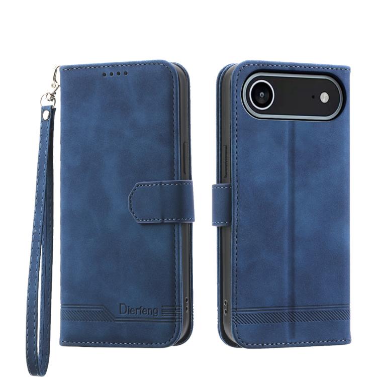 For iPhone Air Dierfeng Dream Line TPU Hybrid PU Leather Phone Case(Blue)