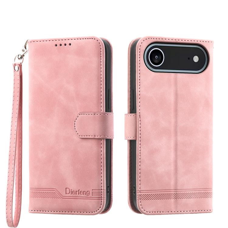 For iPhone Air Dierfeng Dream Line TPU Hybrid PU Leather Phone Case(Pink)