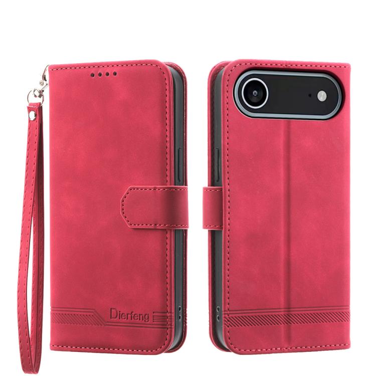 For iPhone Air Dierfeng Dream Line TPU Hybrid PU Leather Phone Case(Red)
