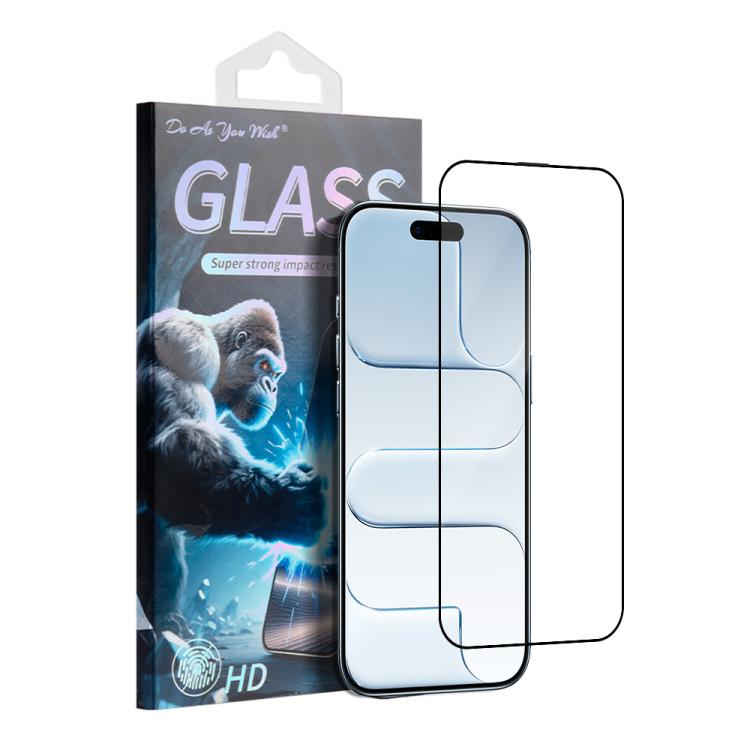 For iPhone Air Do As You Wish Silk Screen Printed HD Tempered Glass Film(Black)