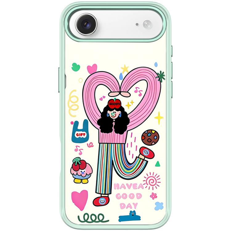 For iPhone Air Dopamine Girl Pattern Magnetic Phone Case(Light Green)