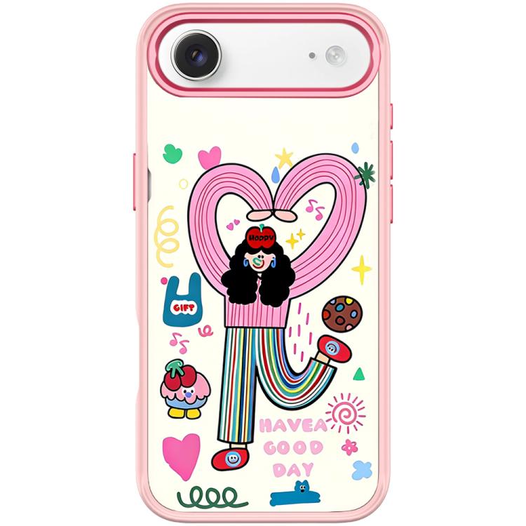For iPhone Air Dopamine Girl Pattern Magnetic Phone Case(Pink)