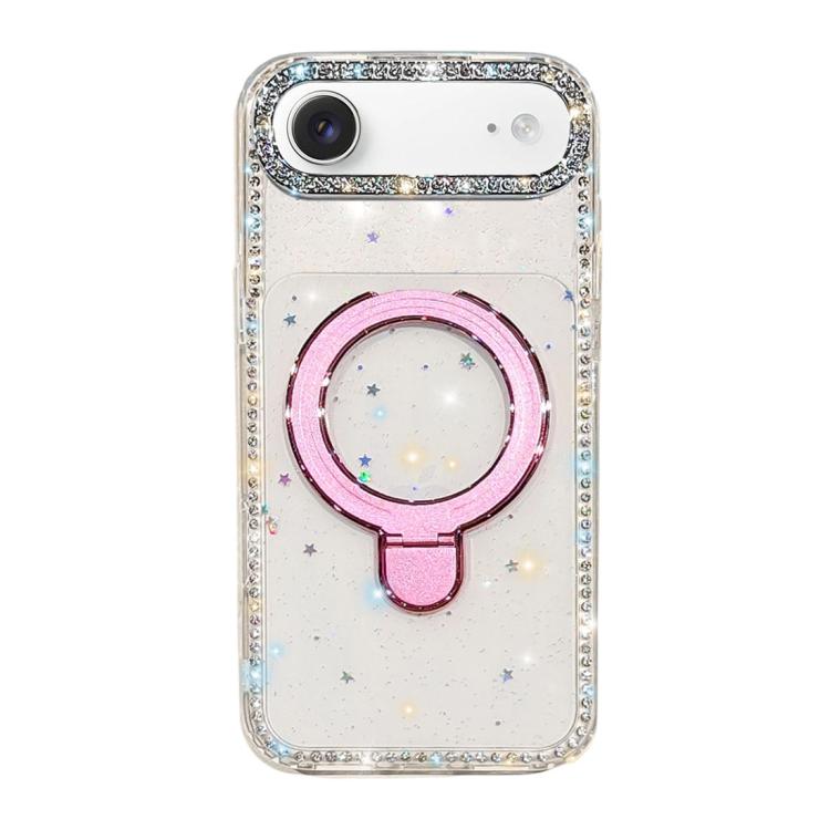 For iPhone Air Double-Sided IMD Rhinestone Magnetic Holder Shockproof Phone Case(Glitter Little Star)