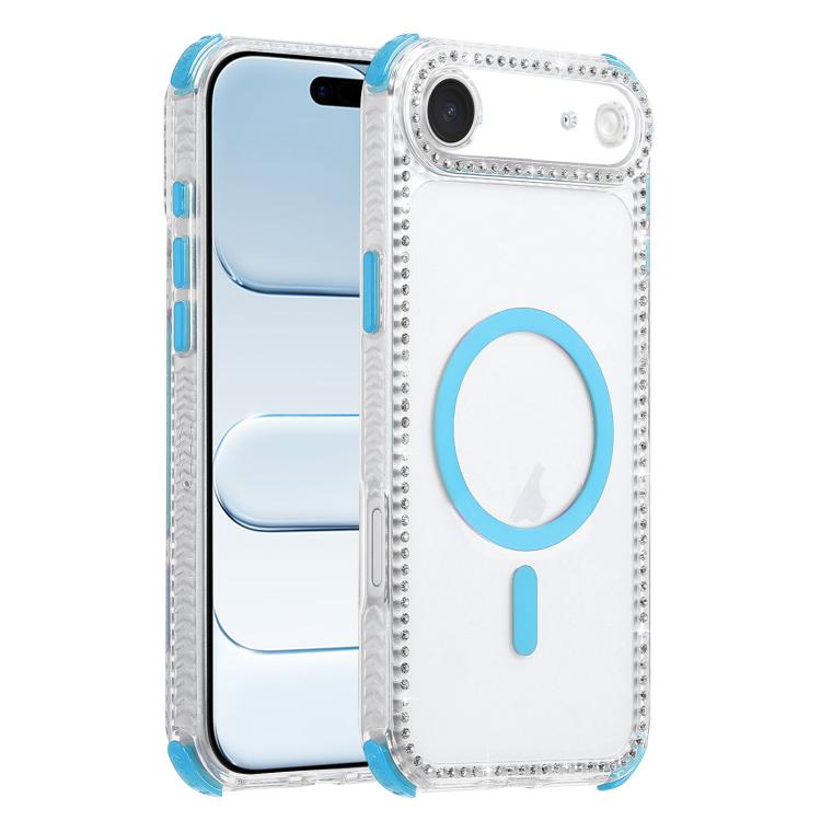 For iPhone Air Dream Diamond 2 in 1 Shockproof Magnetic Phone Case(Blue)