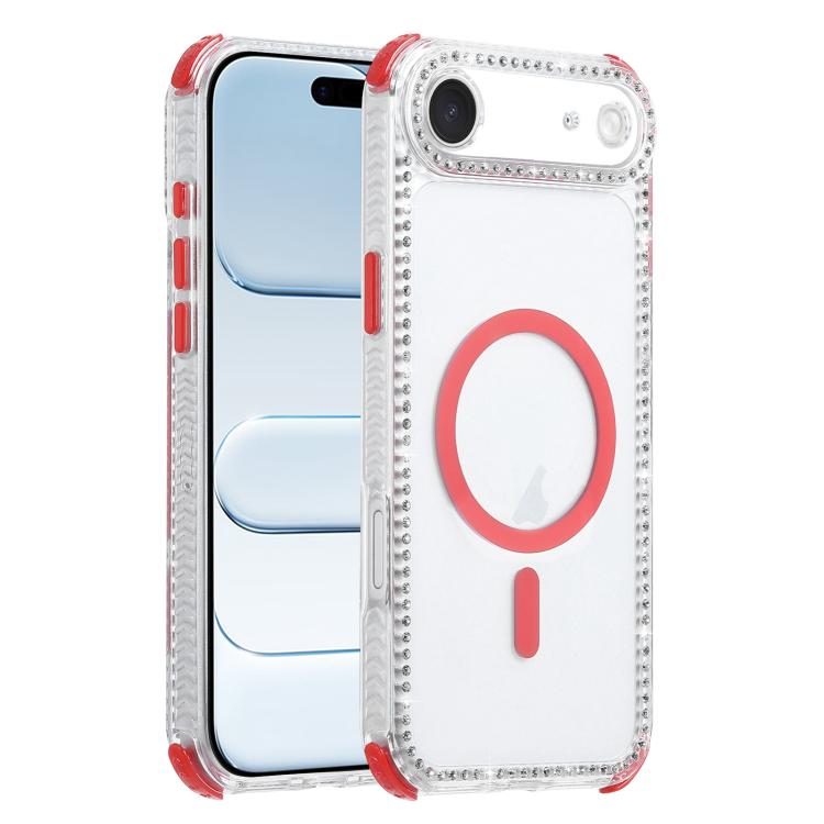 For iPhone Air Dream Diamond 2 in 1 Shockproof Magnetic Phone Case(Red)