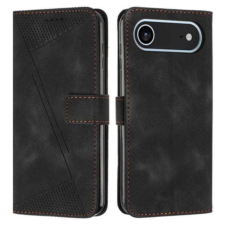 For iPhone Air Dream Triangle Leather Phone Case with Lanyard(Black)