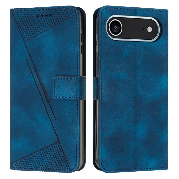 For iPhone Air Dream Triangle Leather Phone Case with Lanyard(Blue)