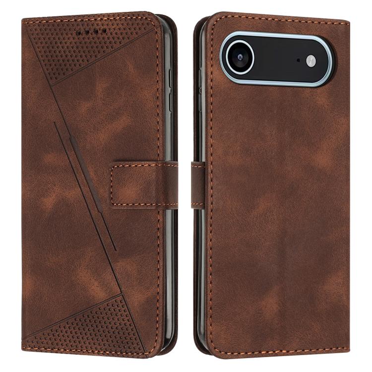 For iPhone Air Dream Triangle Leather Phone Case with Lanyard(Brown)