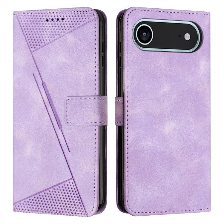 For iPhone Air Dream Triangle Leather Phone Case with Lanyard(Purple)