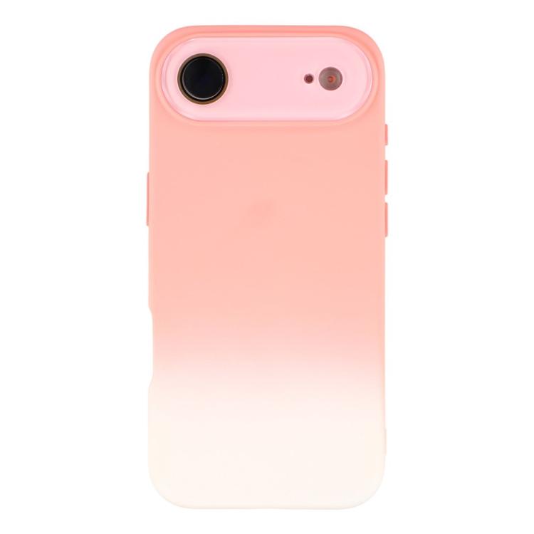 For iPhone Air Dual-Color Gradient TPU + Fiber Lining Phone Case with Lens Protector(Orange Gradient)