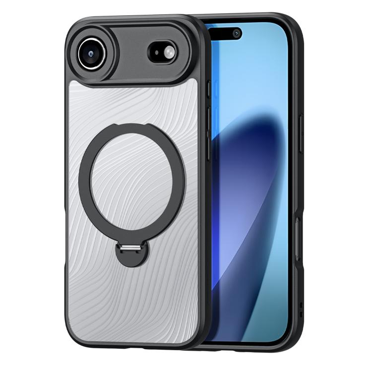 For iPhone Air DUX DUCIS Aimo Mag Series MagSafe Ring Holder Frosted Phone Case(Black)