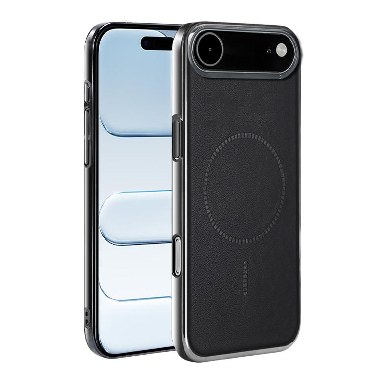 For iPhone Air Electroplated Magnetic Series Ultra-Thin Shockproof Phone Case(Black)