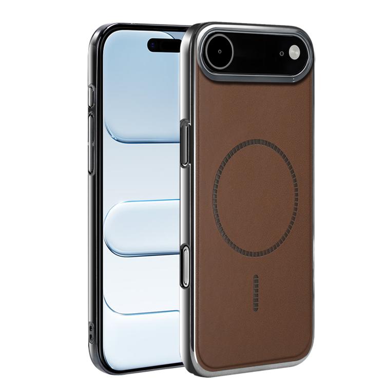 For iPhone Air Electroplated Magnetic Series Ultra-Thin Shockproof Phone Case(Brown)