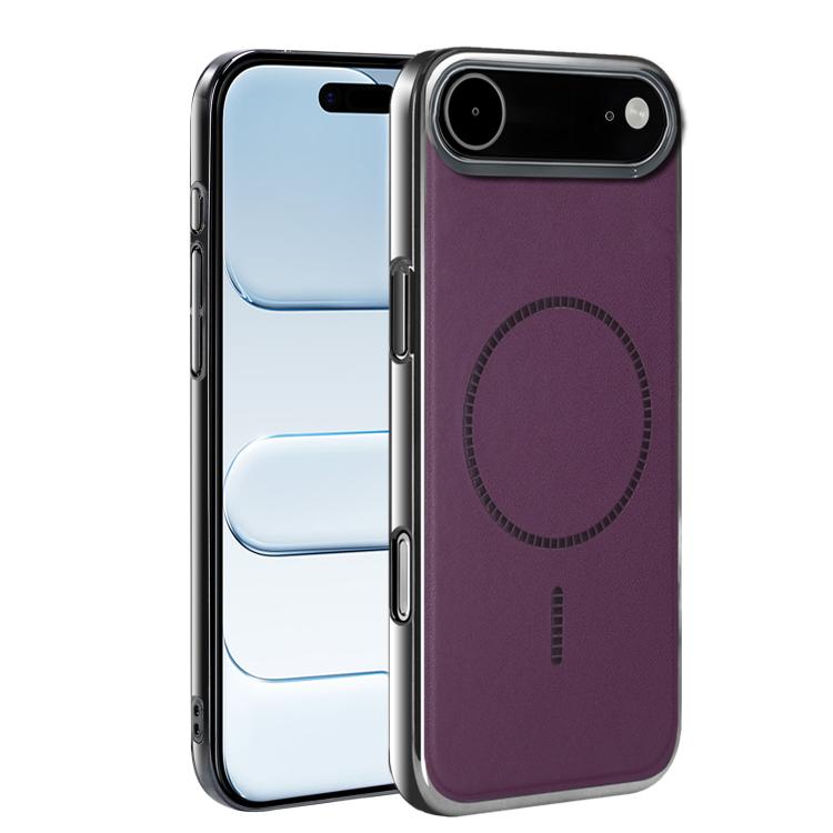 For iPhone Air Electroplated Magnetic Series Ultra-Thin Shockproof Phone Case(Purple)