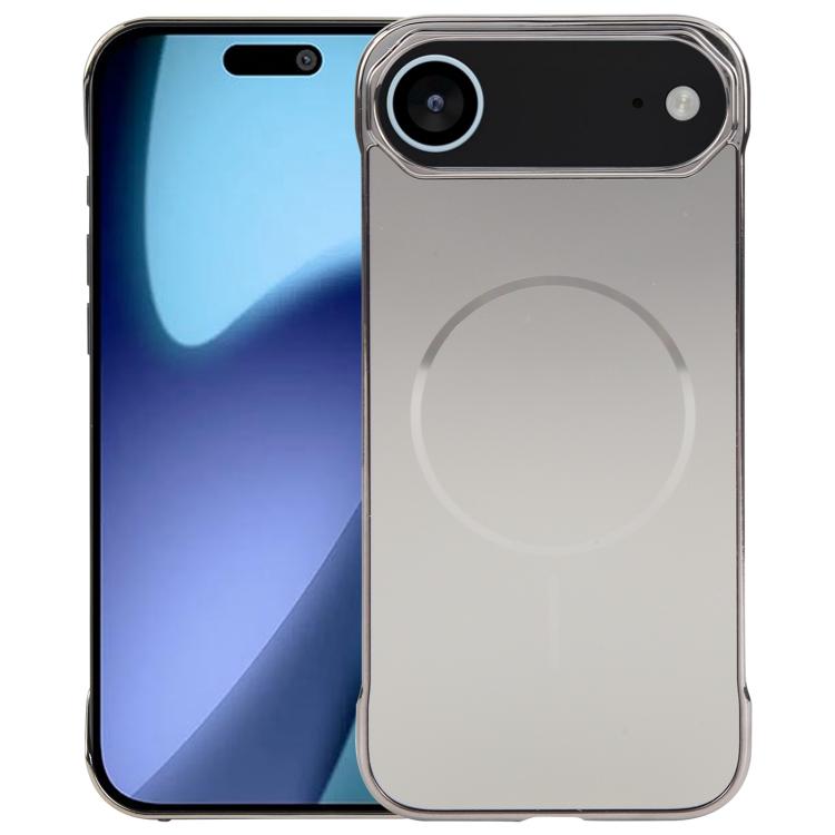 For iPhone Air Electroplating Frameless Frosted Anti-Glare PC MagSafe Phone Case(Titanium Gray)