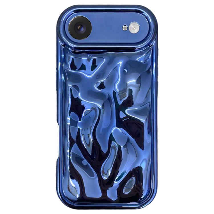 For iPhone Air Electroplating Meteorite Texture TPU Phone Case(Blue)