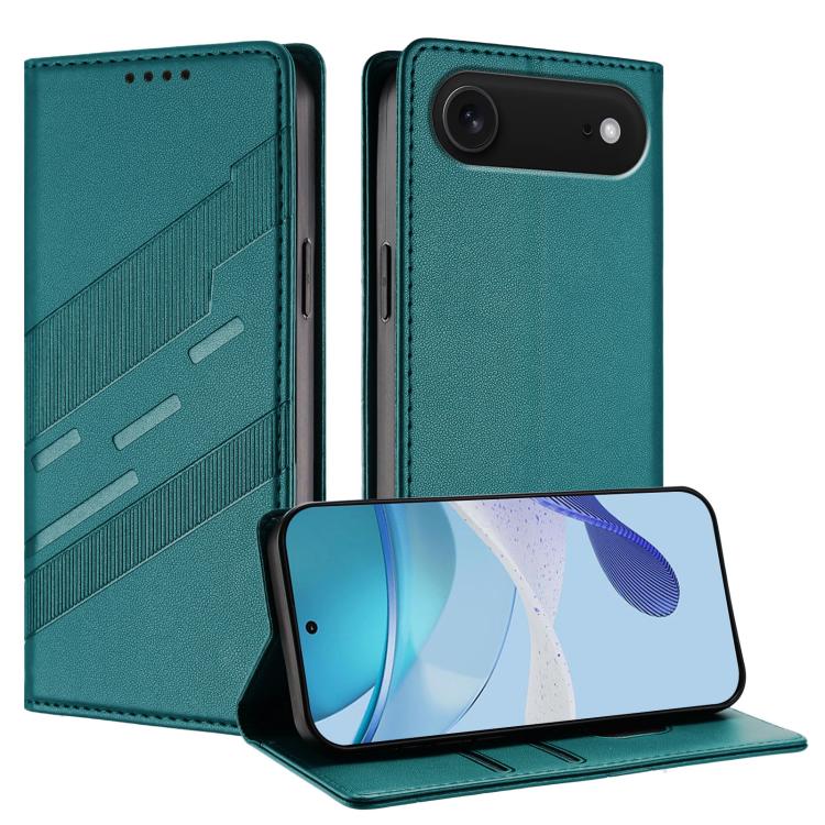 For iPhone Air Embossed Multi-functional Wallet Retro Leather Phone Case(Dark Green)