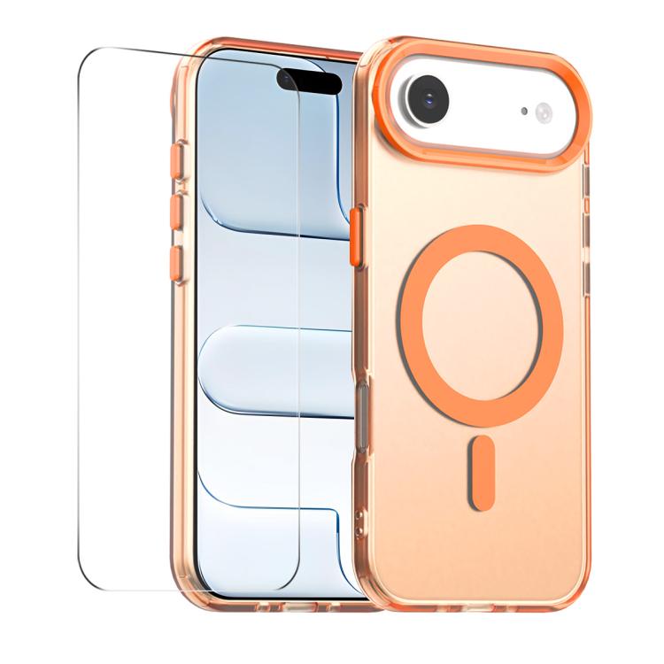 For iPhone Air ENKAY Hat-Prince MagSafe Candy Color Phone Case with Thick Adhesive Glass Film(Orange)
