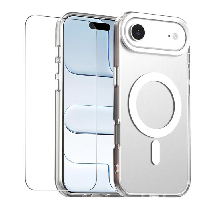 For iPhone Air ENKAY Hat-Prince MagSafe Candy Color Phone Case with Thick Adhesive Glass Film(White)