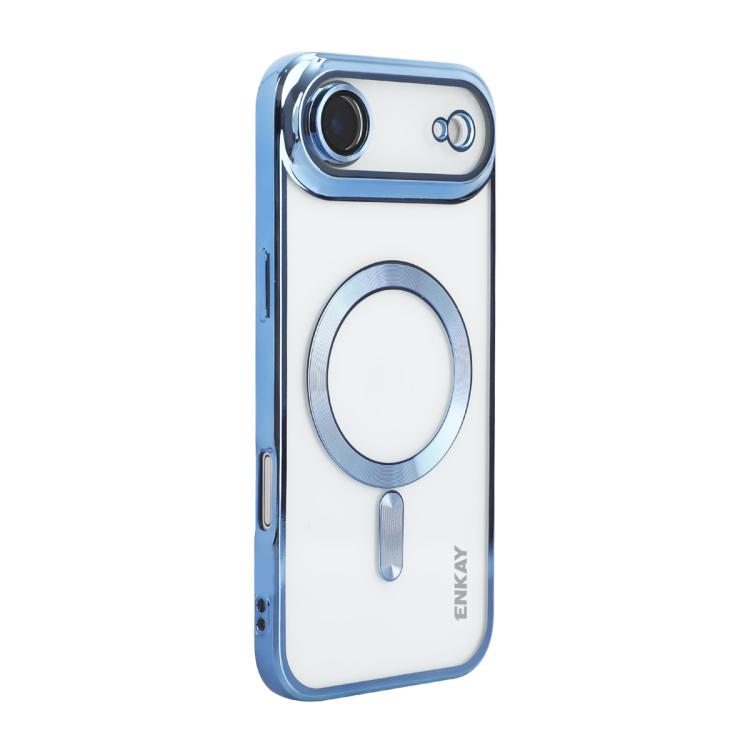 For iPhone Air ENKAY Hat-Prince Magsafe Electroplated TPU Clear Shockproof Phone Case(Blue)