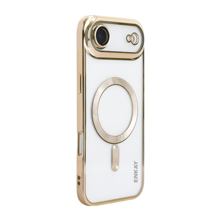 For iPhone Air ENKAY Hat-Prince Magsafe Electroplated TPU Clear Shockproof Phone Case(Golden)
