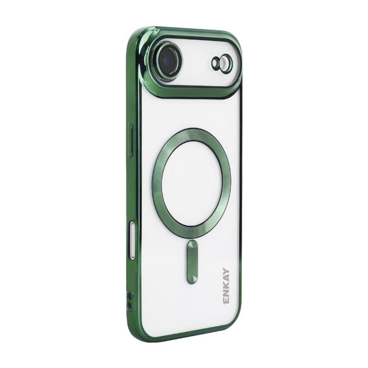 For iPhone Air ENKAY Hat-Prince Magsafe Electroplated TPU Clear Shockproof Phone Case(Green)
