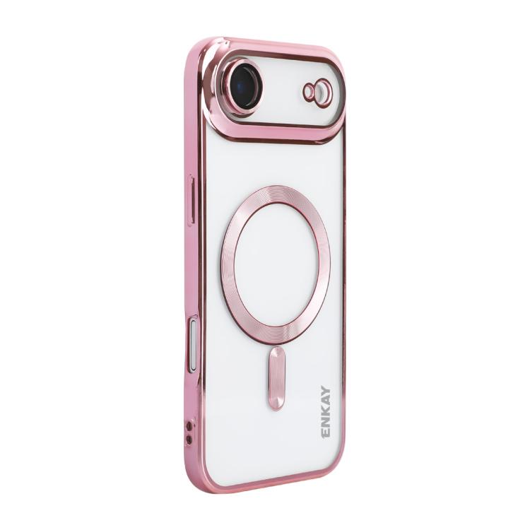 For iPhone Air ENKAY Hat-Prince Magsafe Electroplated TPU Clear Shockproof Phone Case(Pink)